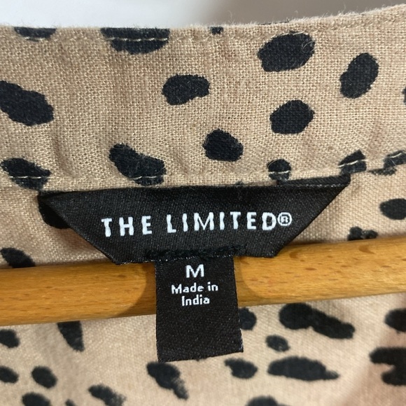 The Limited Linen Blend Animal Print Popover Blouse Size M - Picture 7 of 9